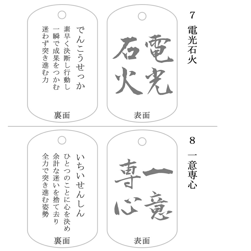 選べる 四字熟語 ドッグタグ チタン ネックレス ペンダント ペンダント