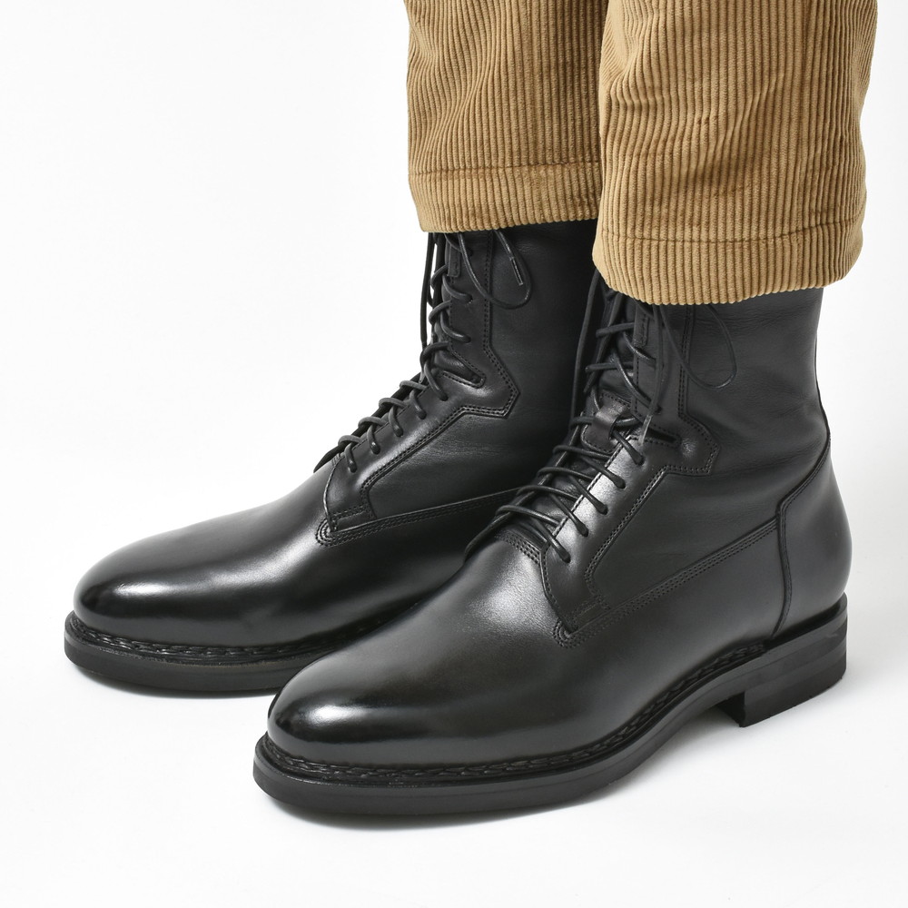 SANTONI（サントーニ）プレーントゥレースアップムートンブーツ