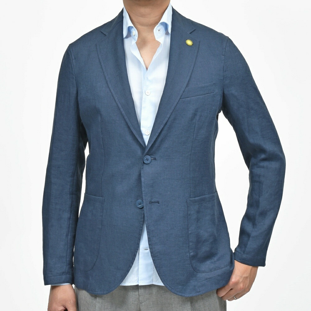 Giannetto（ジャンネット）リネンソリッド2Bシャツジャケット CORALLO