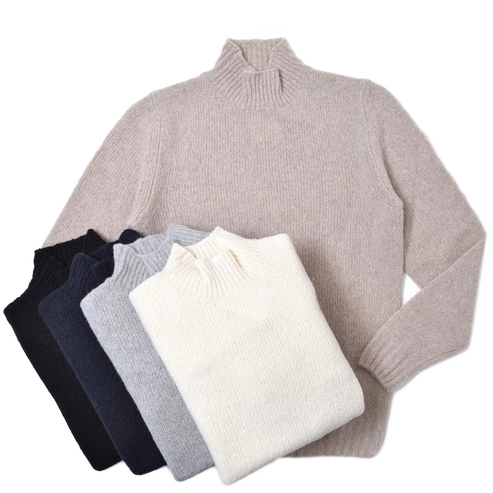 FEDELI（フェデーリ）ウールカシミアナイロンブークレソリッドモック