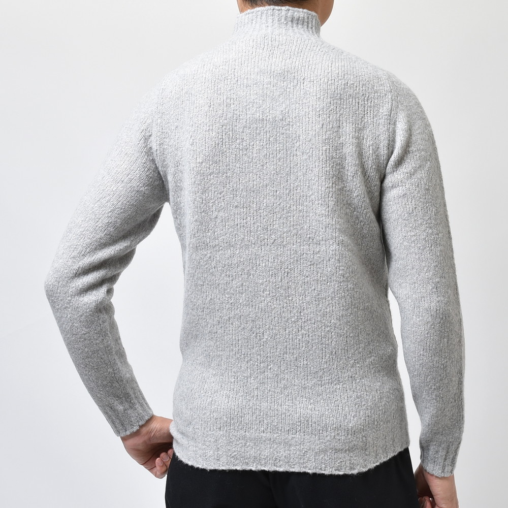 FEDELI（フェデーリ）ウールカシミアナイロンブークレソリッドモック