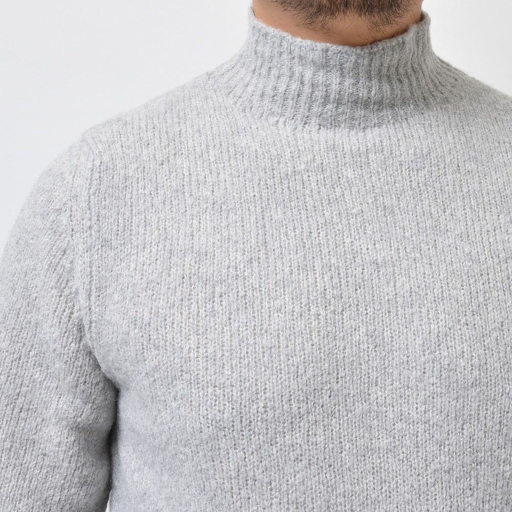 FEDELI（フェデーリ）ウールカシミアナイロンブークレソリッドモック