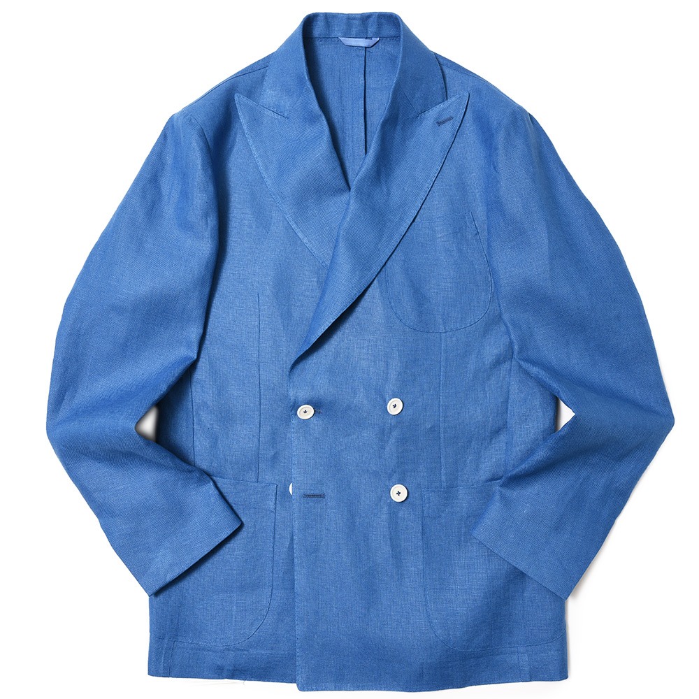 De Petrillo（デ ペトリロ）リネンソリッド4Bダブルジャケット NUVOLA