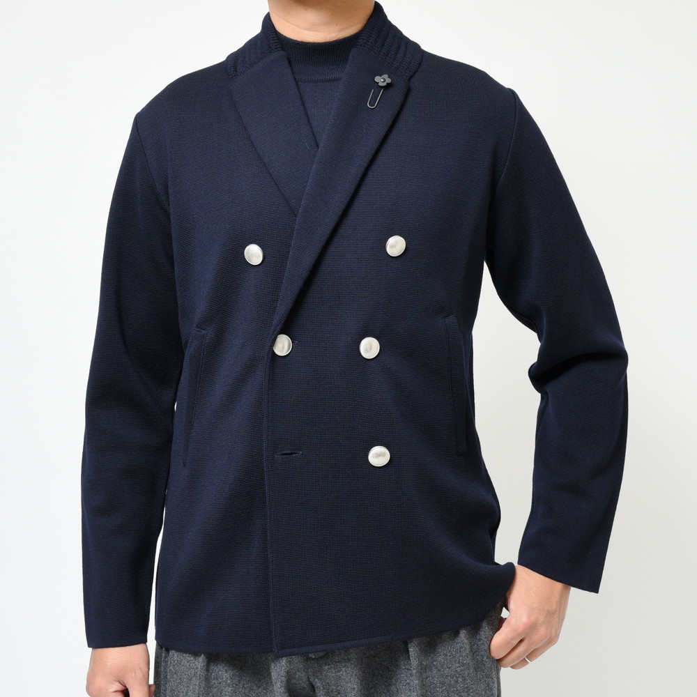 LARDINI（ラルディーニ）ウールミラノリブダブルブレストニット