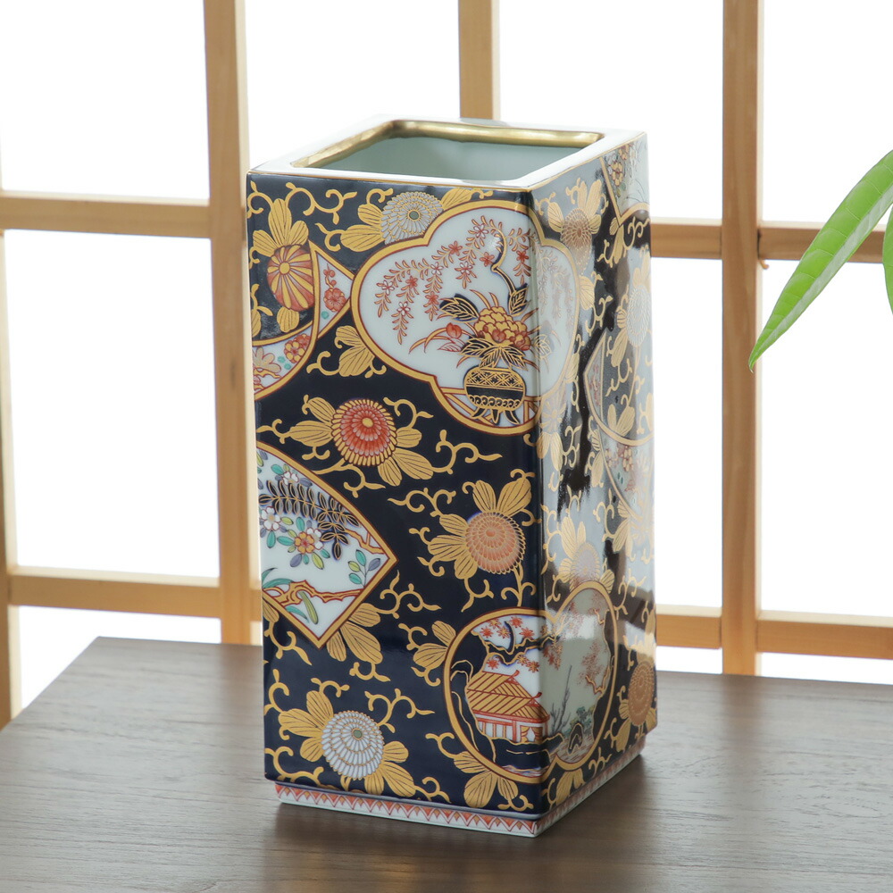 楽天市場】賞美堂 角花瓶 琳派 古伊万里 S3765 有田焼 フラワーベース