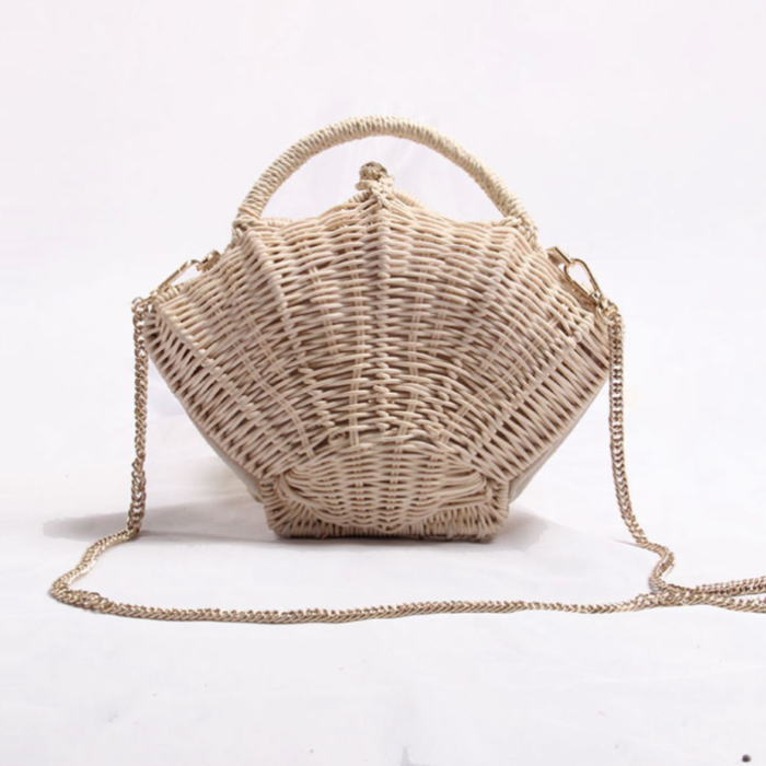 楽天市場】かごバッグ ショルダー 貝殻型 シェル型 立体 カゴバッグ 夏