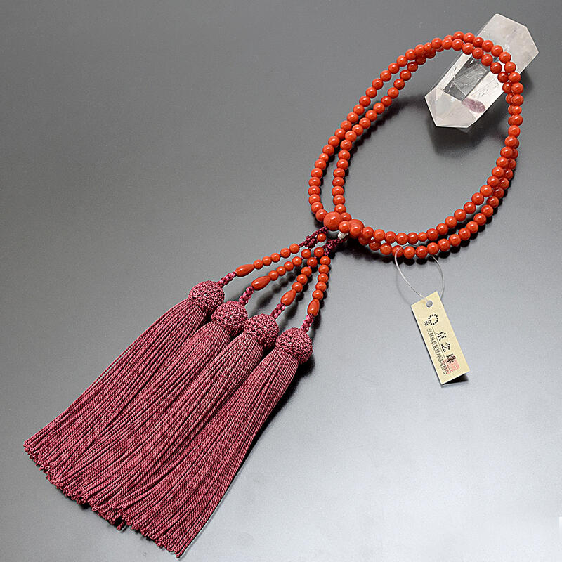 楽天市場】【数珠】女性用108玉数珠『本珊瑚（さんご）』8寸（108玉