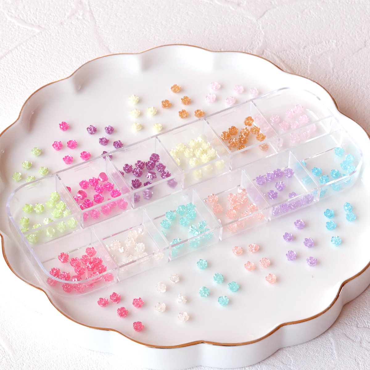 極小ローズ ネイルサイズ 12色セット ｰ* オマケがたくさんついてくる