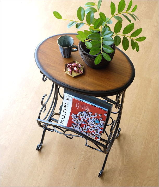 楽天市場】マガジンラック アイアン 木製テーブル おしゃれ デザイン