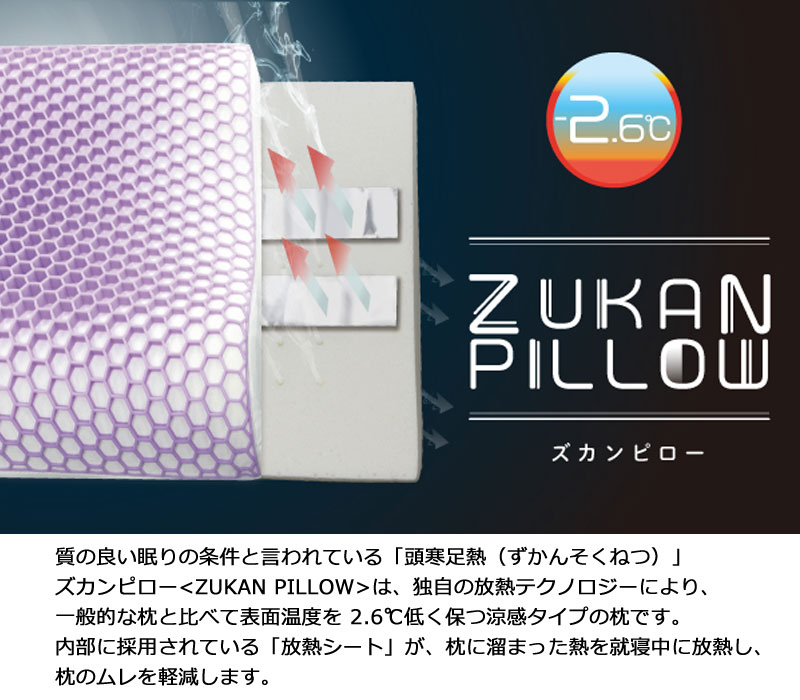楽天市場】フランスベッド ズカンピロー 放熱シート内蔵まくら ZUKAN
