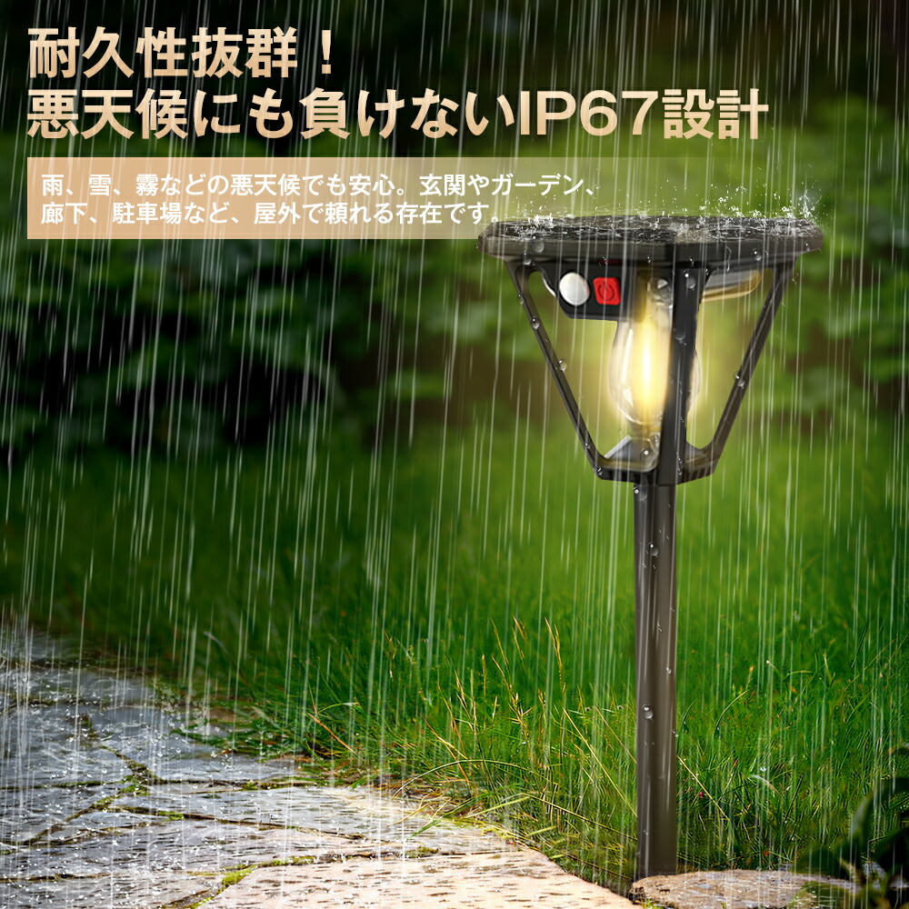 楽天市場】人感 ソーラーライト 屋外 ガーデンライト 電球色 自動点灯