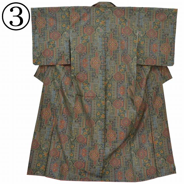 10%OFF☆P10倍／アンティーク 大島紬 着物 正絹 仕立て上がり レトロ