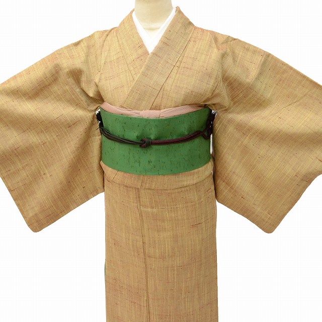 20%OFF☆P10倍／紬 名古屋帯 セット リサイクル着物 正絹 袷 帯 ひげ紬