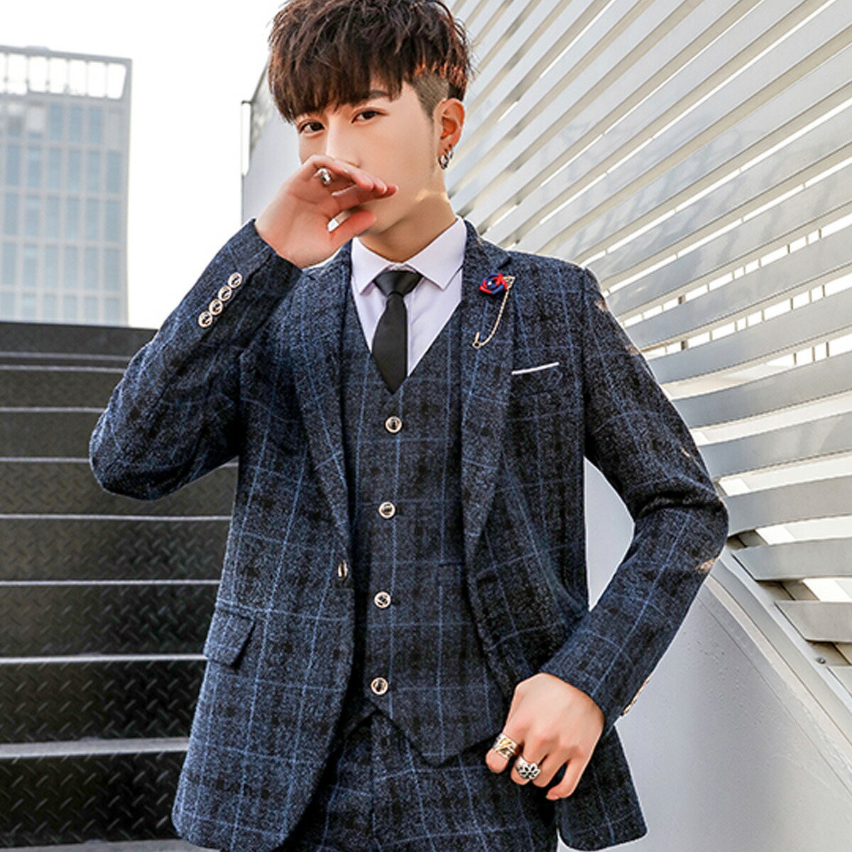 BLUE BLUE 聖林公司 / セットアップカジュアルスーツ チェック柄 美品