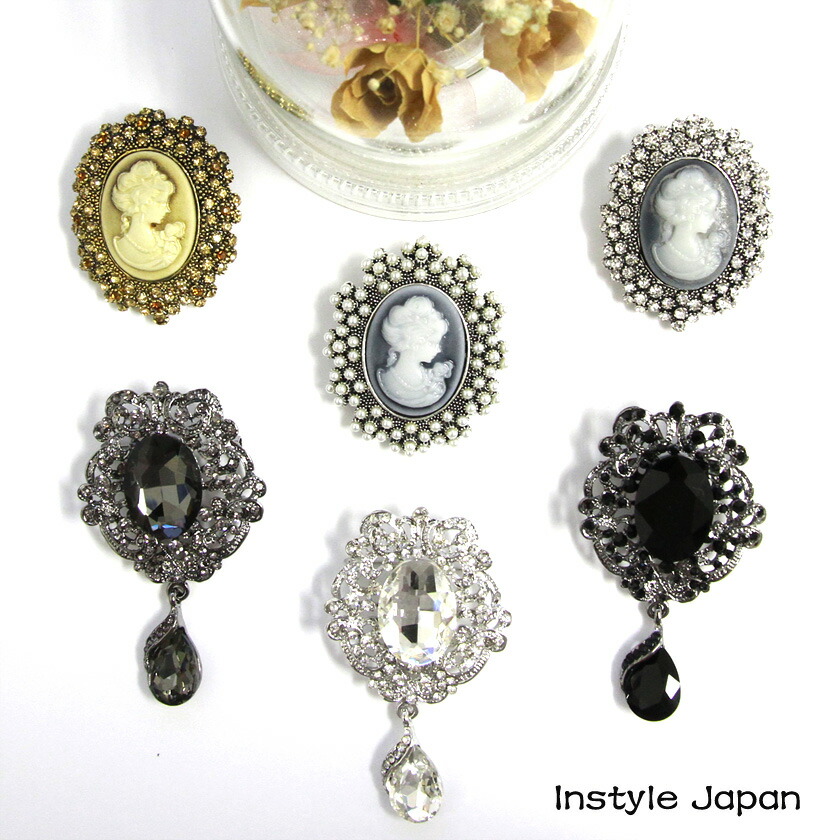 楽天市場】アクセサリー ブローチ アンティーク風 ブローチ カメオ風