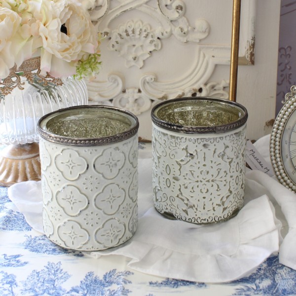 キャンドルホルダー ガラス ホワイト フラワーベース マチルドエム