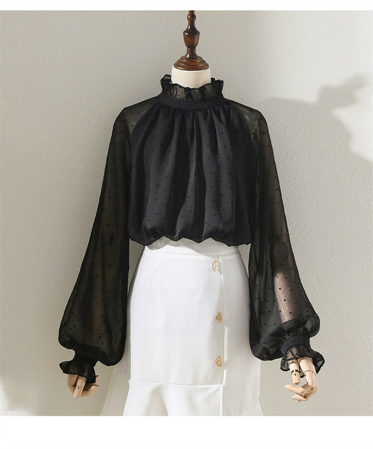 楽天市場】ブラウス ドット柄 レディース トップス プルオーバー 長袖