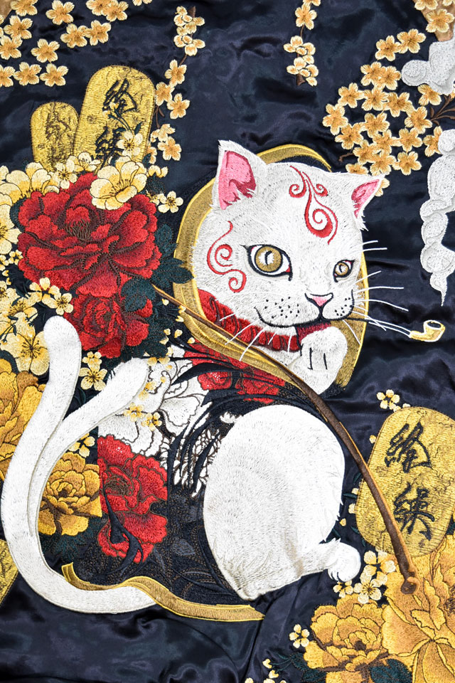 楽天市場】粋 猫又に小判リバーシブルスカジャン 絡繰魂 252040 和柄
