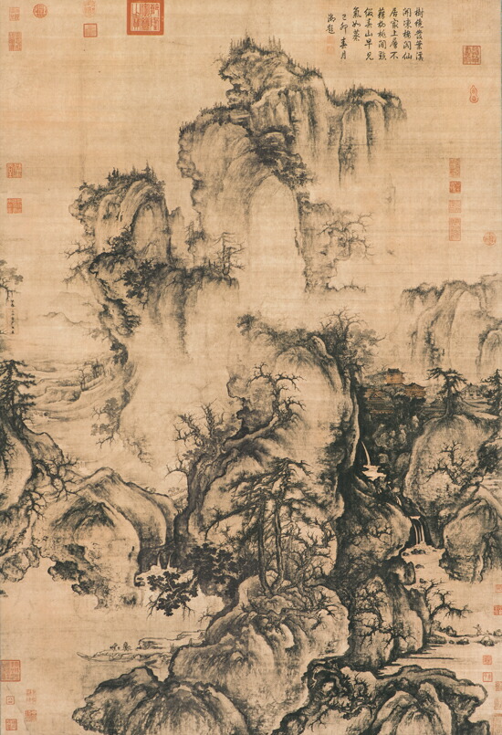 絵画　山水画　掛軸　早春風景 楽天市場】10万円～20万円 > 絵画・掛軸/通販 > 郭煕『早春図』：東京