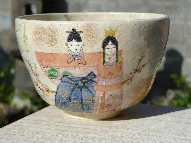 抹茶茶碗 雛祭り 瑞光 - 京焼清水焼 松韻堂