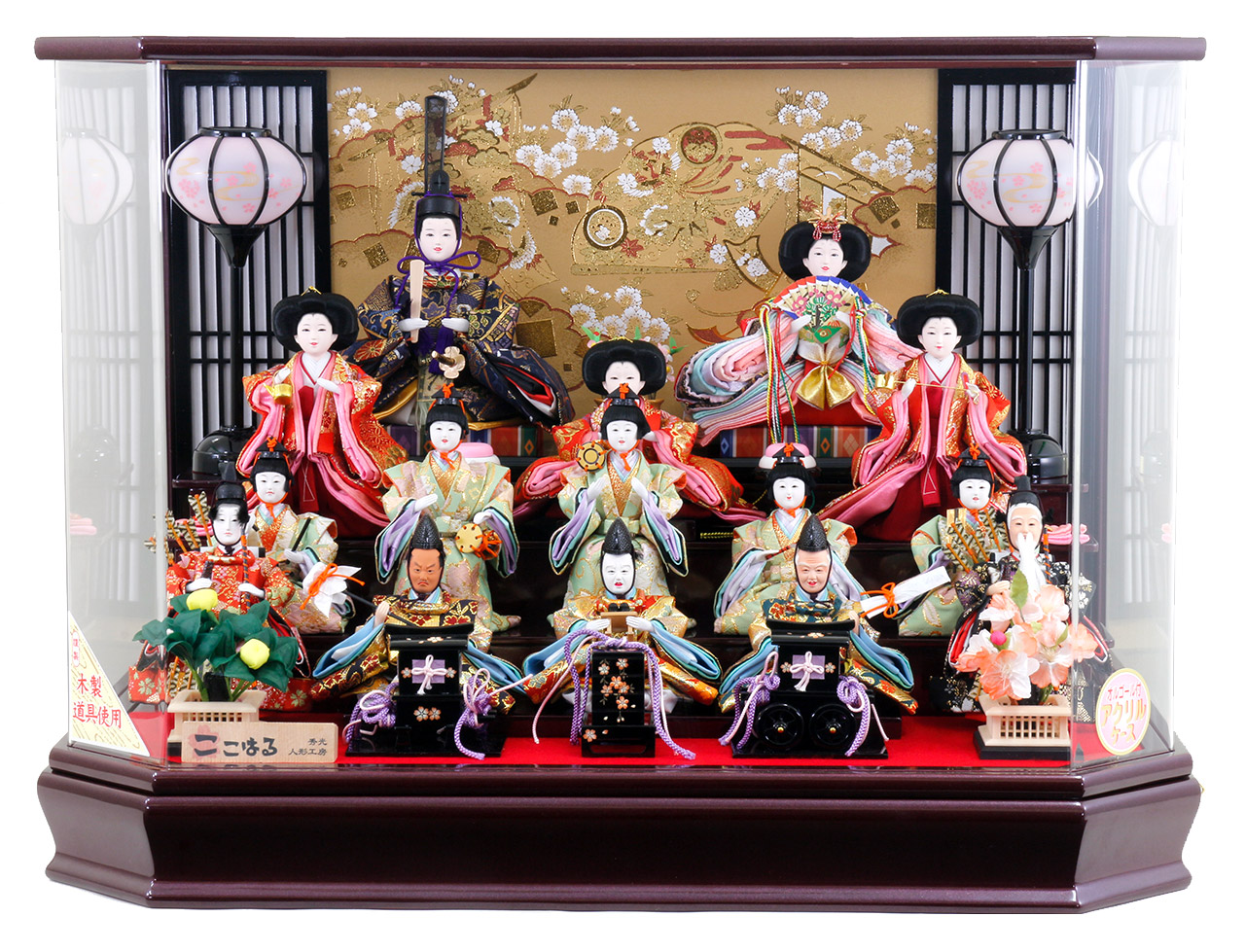 雛人形 アンティーク 木目込み雛十五人揃え 木目込人形 十五人揃