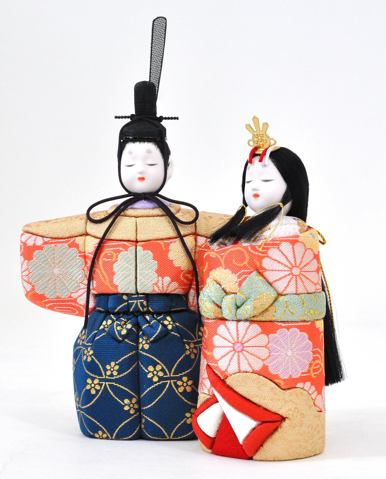 雛人形木目込立雛ケース飾りセット【P81426】 木村一秀作・神雛 白木の