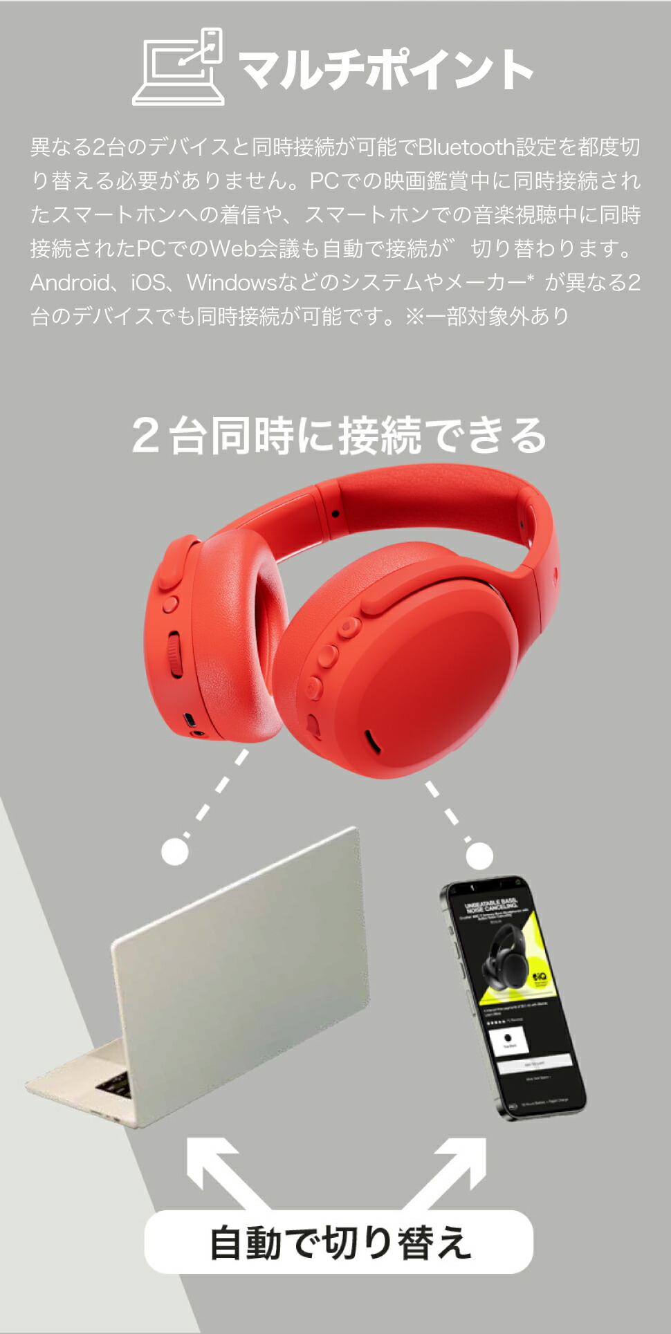 楽天市場】Skullcandy 公式ストア Crusher ANC 2 Plasma Red ノイズ