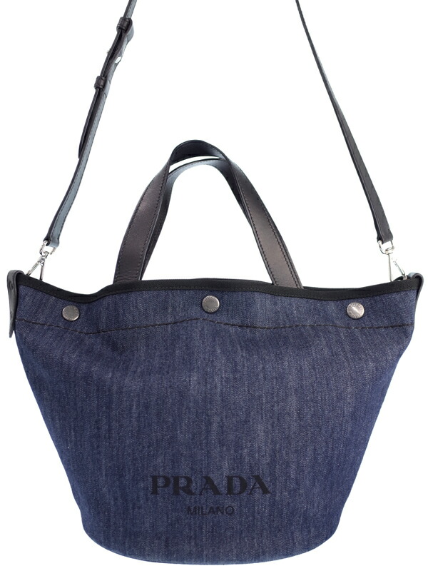 PRADA】プラダ『デニム バケツ型 2WAYトートバッグ』レディース 2WAY