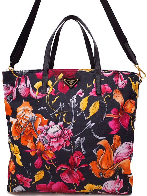 PRADA】プラダ『花柄 ナイロン 2WAYトートバッグ』レディース 2WAY