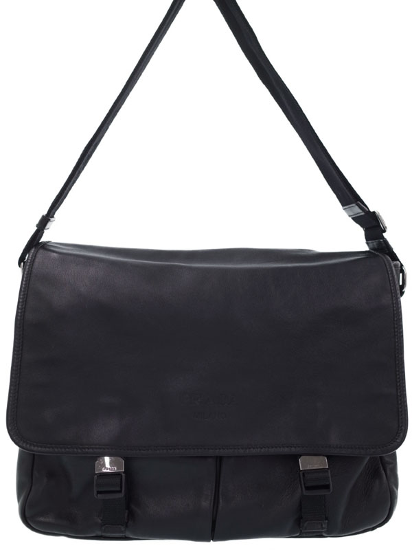 PRADA】プラダ『レザー メッセンジャーバッグ』VA0958 メンズ