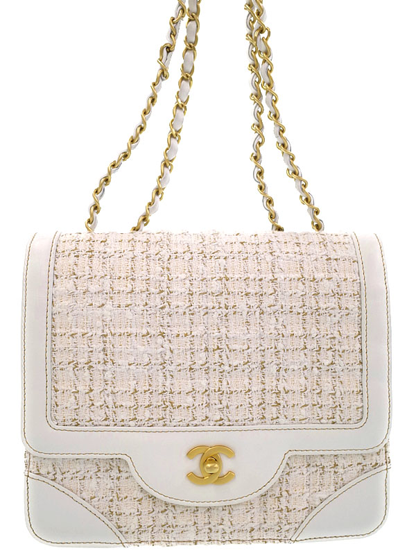 CHANEL】シャネル『チョコバー ツイード チェーンショルダーバッグ