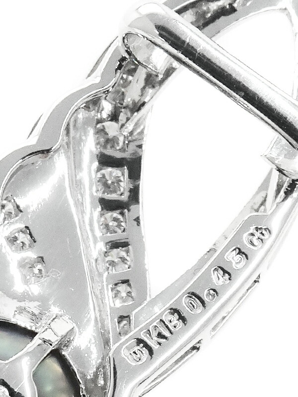MIKIMOTO】ミキモト『K18WG 帯留め パール11.7mm ダイヤ0.43ct』1週間