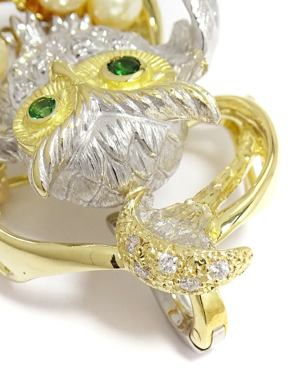 梶光夫】カジミツオ『K18YG/PT900 エマーユ ブローチ/ペンダントトップ