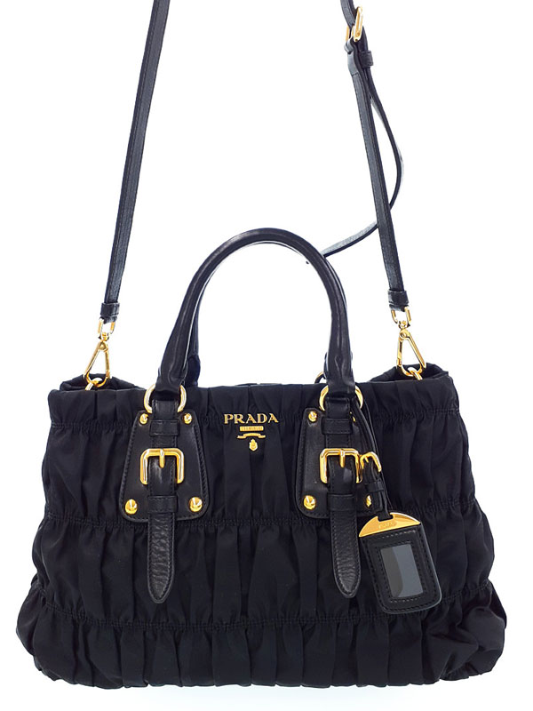 PRADA】プラダ『ナイロン ギャザー 2WAYハンドバッグ』レディース 2WAY