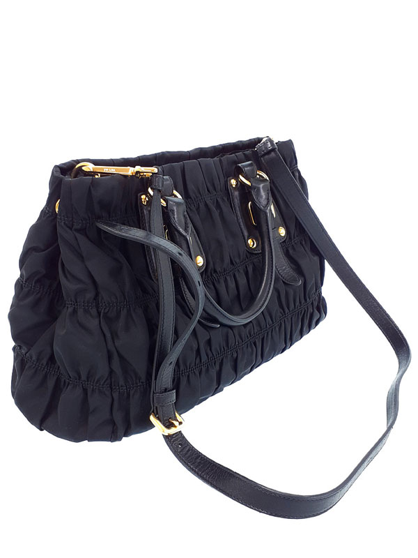 PRADA】プラダ『ナイロン ギャザー 2WAYハンドバッグ』レディース 2WAY