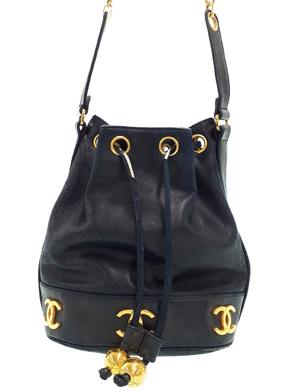 CHANEL】シャネル『トリプルココマーク 巾着型 チェーンショルダー