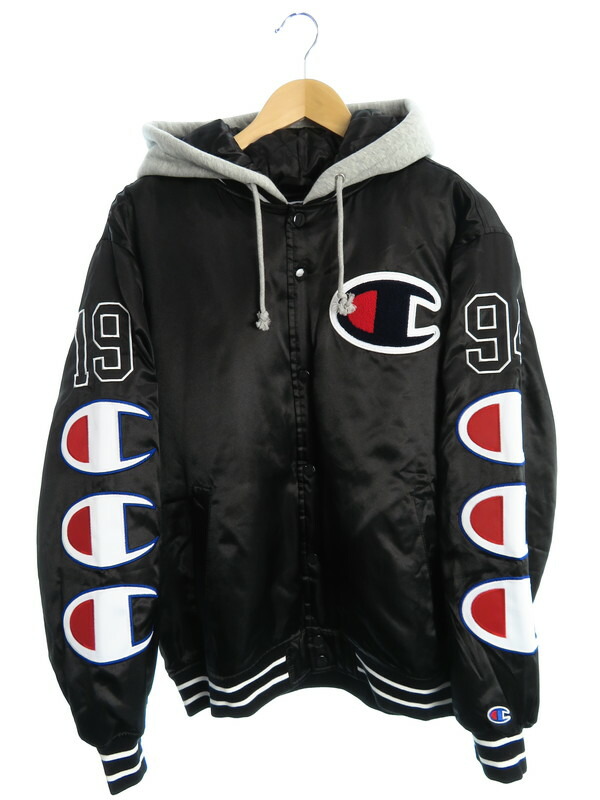 Supreme】【チャンピオンコラボ】シュプリーム『Hooded Satin Varsity