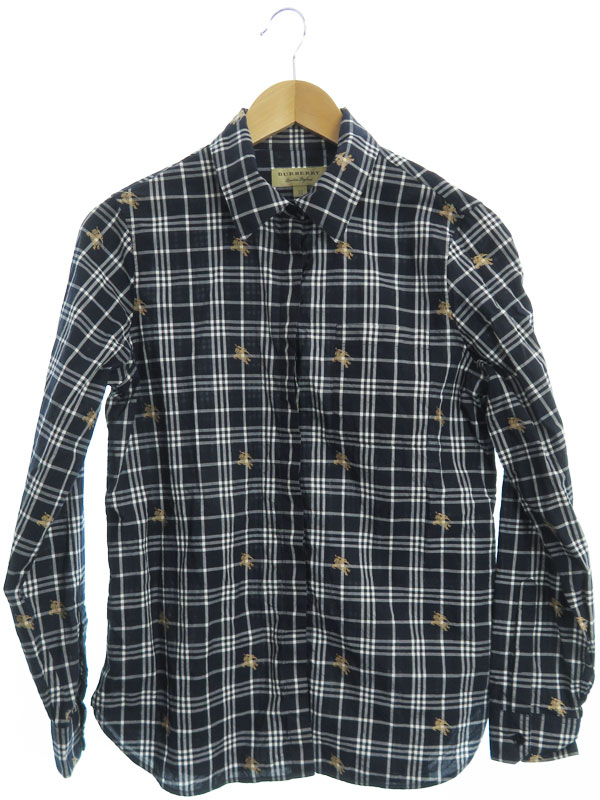 BURBERRY】【トップス】バーバリー『チェック柄長袖シャツ sizeUK8