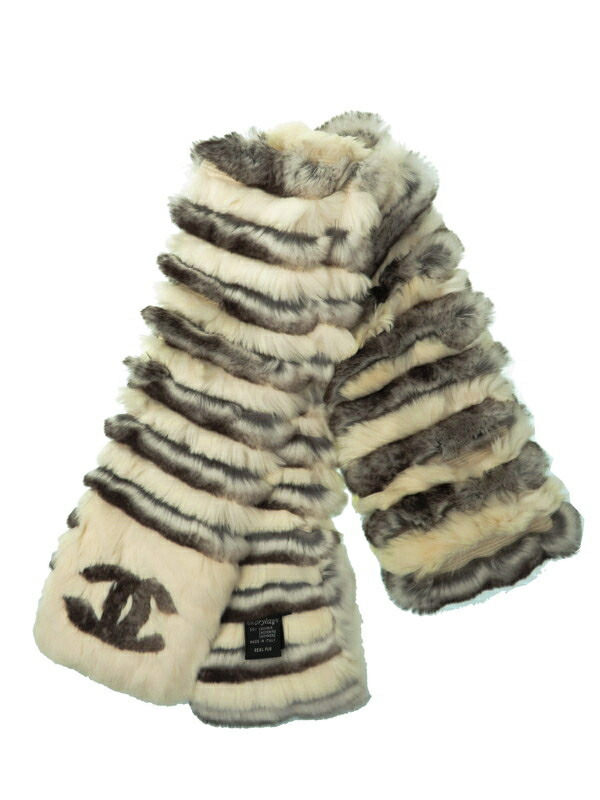 CHANEL】【ココマーク】【イタリア製】シャネル『ファーマフラー