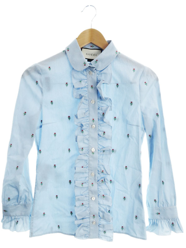 chaさん専用 GUCCI グッチ 花柄 ストライプ シルク シャツ GUCCI