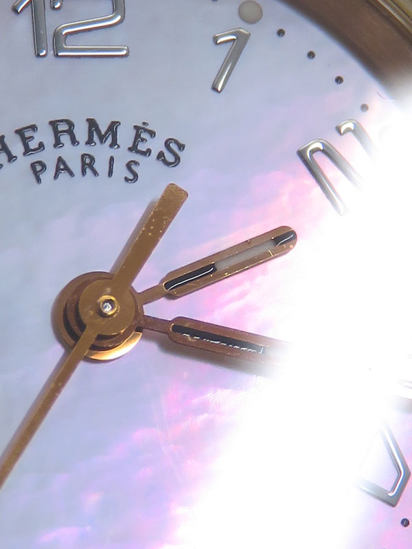 HERMES】エルメス『クリッパー ナクレ 12Pダイヤ』CL4.222 レディース