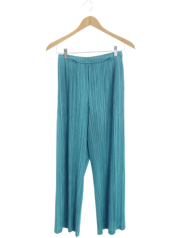 ISSEY MIYAKE 青色 プリーツ ガウチョパンツ ISSEY MIYAKE 青色