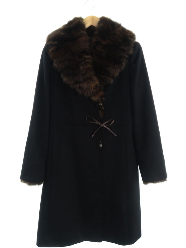 FENDI】フェンディ『ファー付き カシミヤコート size40』レディース 1
