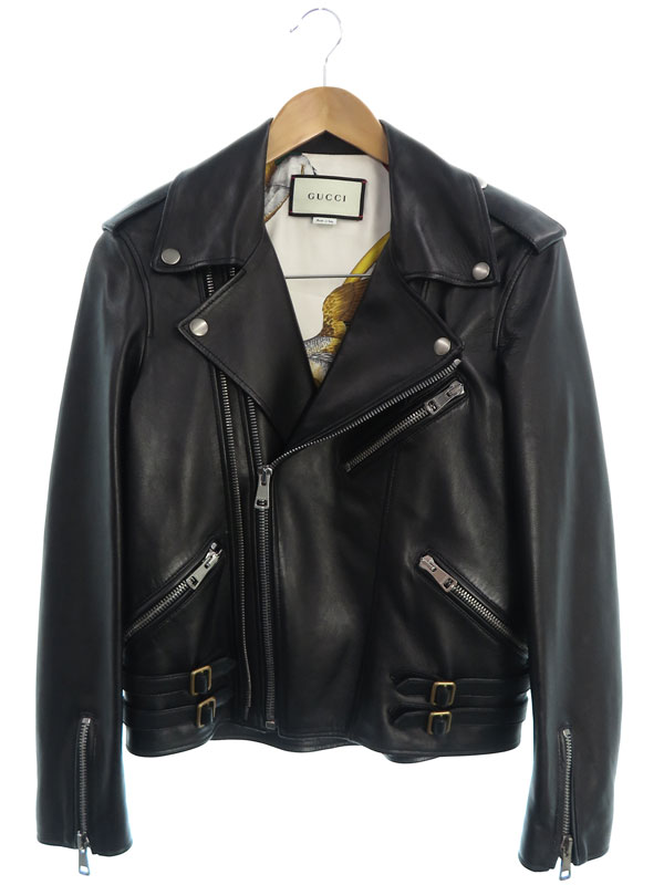 GUCCI】グッチ『レザーライダースジャケット size40』629189 XN336