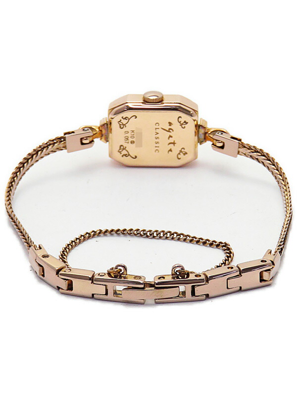 agete】アガット『クラシック スクエアフェイス ウォッチ ダイヤ