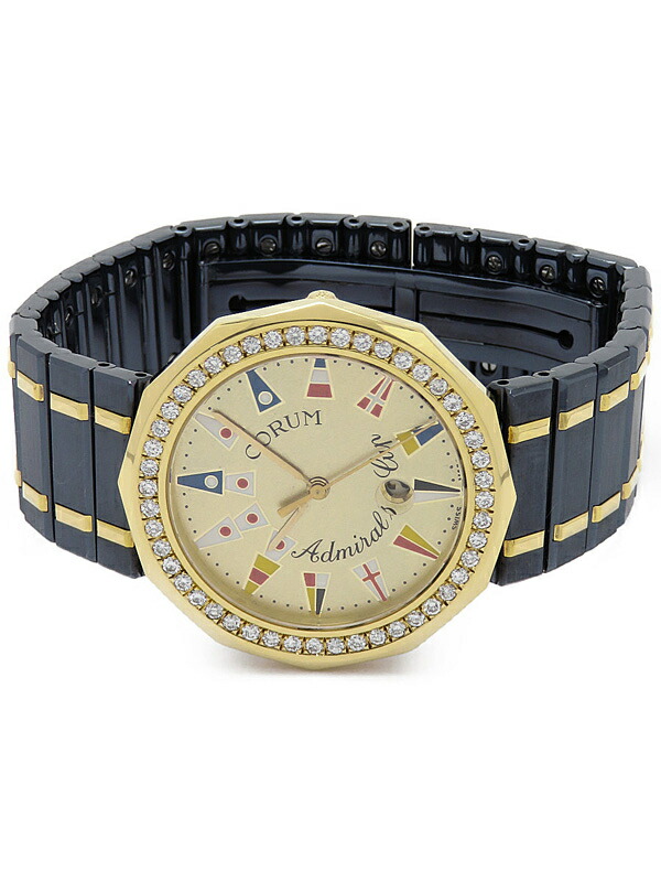 CORUM】コルム『アドミラルズカップ ガンブルー ベゼルダイヤ』39.812