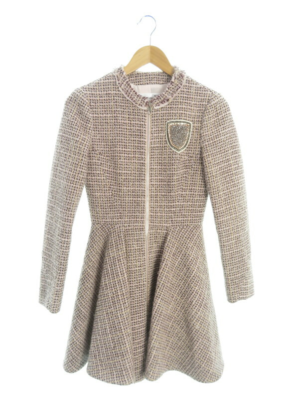 Christian Dior】クリスチャンディオール『ビーズ付 ジップアップ