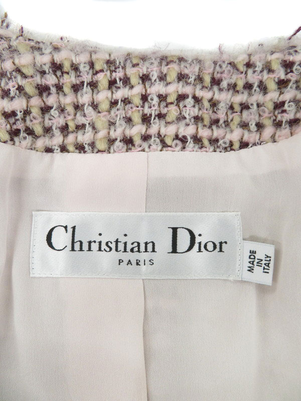 Christian Dior】クリスチャンディオール『ビーズ付 ジップアップ