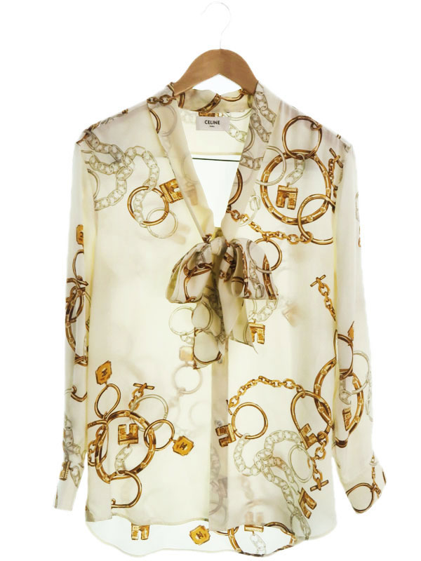 CELINE】セリーヌ『ラヴァリエール クレープ ド シーヌ シルク 長袖