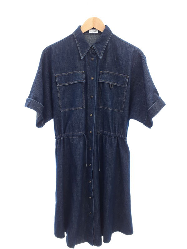 BRUNELLO CUCINELLI】ブルネロクチネリ『デニム ラメ 半袖 シャツ